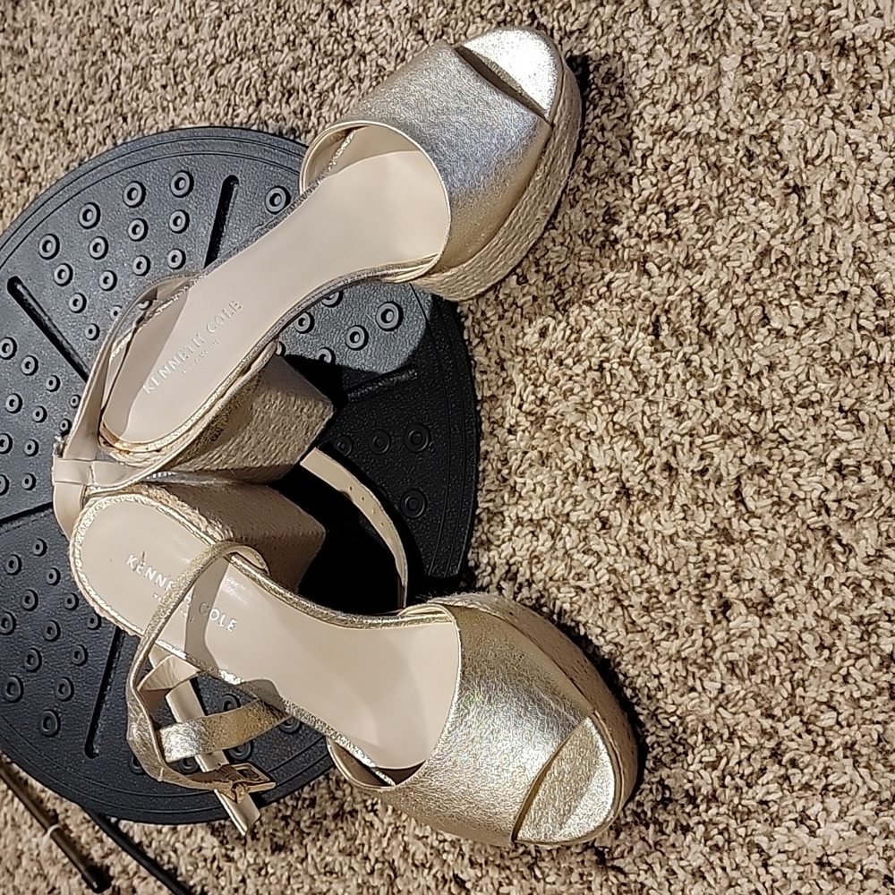 Kenneth Cole Dolly gold platforms